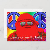 サイケデリックなサンタの平和郵便はがき シーズンポストカード (正面/裏面)