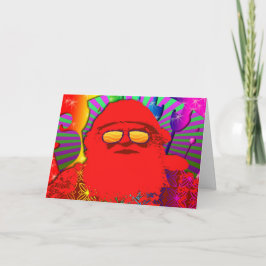 サイケデリックなサンタ-クールなユール（キリスト降誕祭） シーズンカード