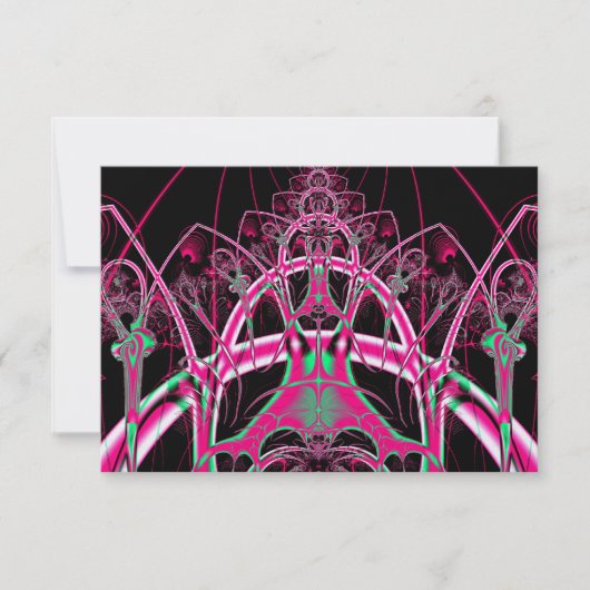 サイケデリックなジェットコースターのトンネルのフラクタル 出欠カード (正面)