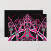 サイケデリックなジェットコースターのトンネルのフラクタル 出欠カード (正面/裏面)