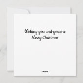 サイケデリックなジンジャーブレッドツリーハウスのクリスマス シーズンカード (裏面)