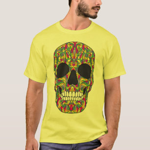 サイケデリックなスカル Tシャツ