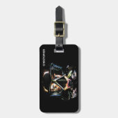 サイケデリックなスキューバダイビングのダイバーの潜水服のマスク ラゲッジタグ (正面縦)