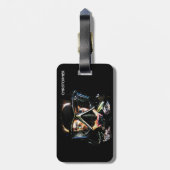 サイケデリックなスキューバダイビングのダイバーの潜水服のマスク ラゲッジタグ (裏面縦)