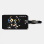 サイケデリックなスキューバダイビングのダイバーの潜水服のマスク ラゲッジタグ (裏面横)