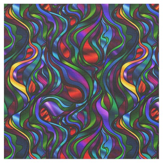 サイケデリックなステンドグラスの抽象芸術 ファブリック (クローズアップ)