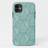 サイケデリックなターコイズのペイズリーパターンiPhone 5 Cas