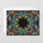 サイケデリックなデイジーの万華鏡のように千変万化するパターンの芸術の花Postca ポストカード (正面/裏面)