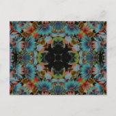サイケデリックなデイジーの万華鏡のように千変万化するパターンの芸術の花Postca ポストカード (正面)