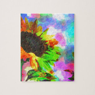 サイケデリックなヒマワリ ジグソーパズル