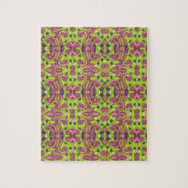 サイケデリックなピンクのフラミンゴのパズルの鏡像 ジグソーパズル