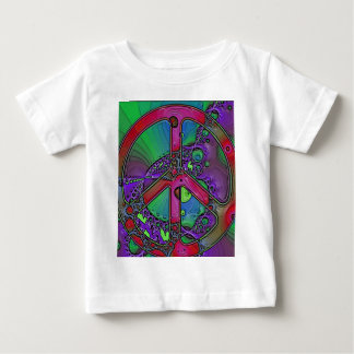 サイケデリックなピースサイン ベビーTシャツ