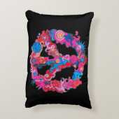 サイケデリックなピースマーク アクセントクッション (裏面(縦))