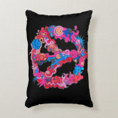 サイケデリックなピースマーク アクセントクッション (正面(垂直))