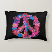 サイケデリックなピースマーク アクセントクッション (裏面)