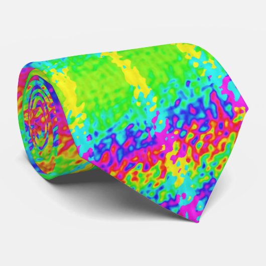 サイケデリックなレトロの絞り染めのヒッピー ネクタイ (ロール)