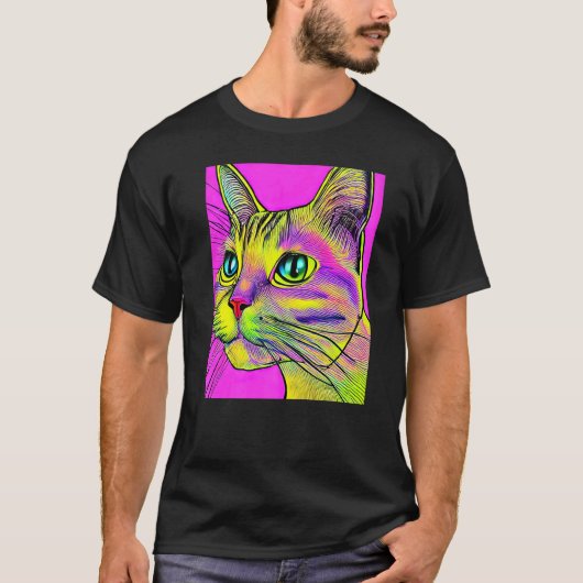 サイケデリックな仔猫のスタイル2 Tシャツ (正面)