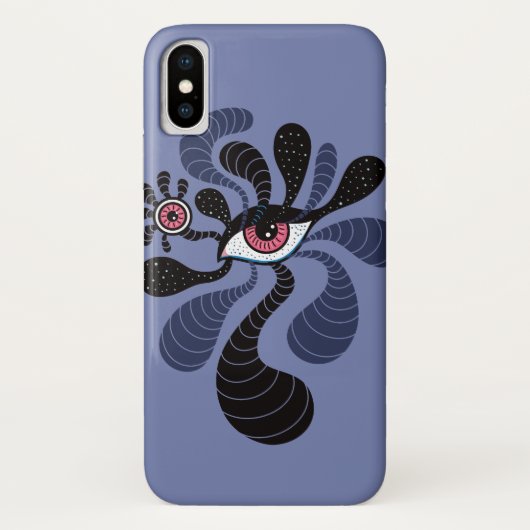 サイケデリックな催眠性の芸術の気色悪い二重ピンクの目 Case-Mate iPhoneケース (裏面)