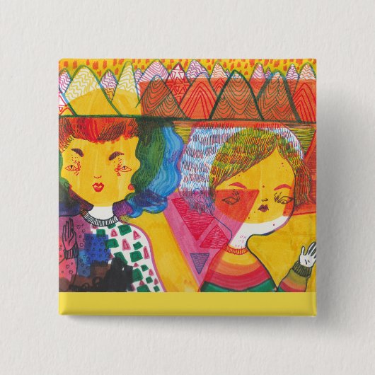 サイケデリックな可愛い人| Pin 缶バッジ (正面)