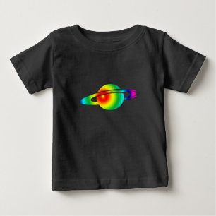 サイケデリックな土星 ベビーTシャツ