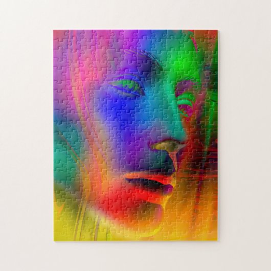 サイケデリックな女性の顔 ジグソーパズル (縦)