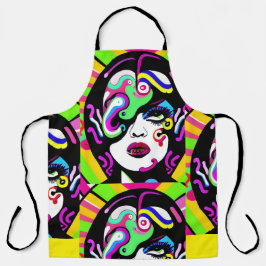 サイケデリックな女性 エプロン