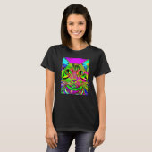 サイケデリックな子猫 スタイル1 Tシャツ (正面フル)