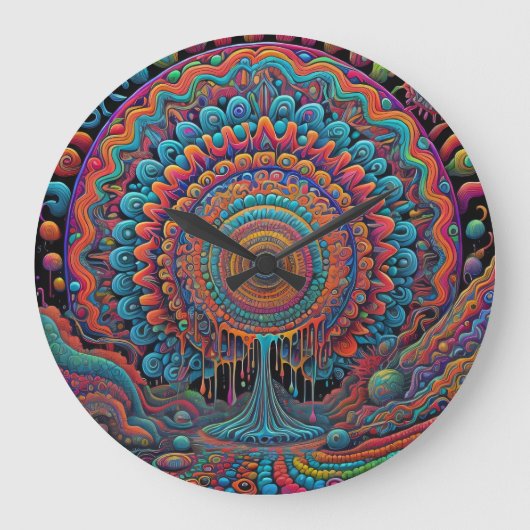 サイケデリックな宇宙の誕生のアート ラージ壁時計 (正面)