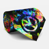 サイケデリックな平和カメのタイ ネクタイ (ロール)