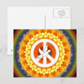 サイケデリックな平和鳩 ポストカード (正面/裏面)