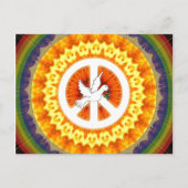 サイケデリックな平和鳩 ポストカード (正面)