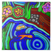 サイケデリックな庭のタイル タイル (正面)