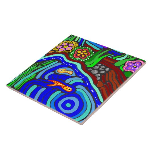 サイケデリックな庭のタイル タイル (側面)