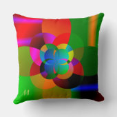 サイケデリックな抽象的でクールでかわいいフラクタルのネオン クッション (裏面)