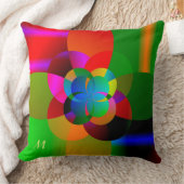 サイケデリックな抽象的でクールでかわいいフラクタルのネオン クッション (ブランケット)