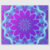 サイケデリックな星、抽象的なすみれ色の紫色の白熱 ラッピングペーパー (フラット)