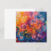 サイケデリックな渦巻きの油彩画 招待状 (正面/裏面)