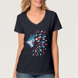 サイケデリックな目の明るくカラフルなしぶき Tシャツ
