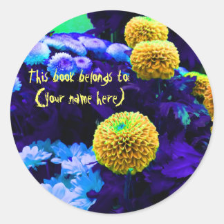 サイケデリックな破裂音によっては蔵書票が開花します ラウンドシール