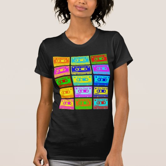 サイケデリックな組合せテープ Tシャツ (正面)