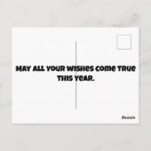 サイケデリックな色の誕生日帽子をかぶった不気味なジャック・オ・ランタン ポストカード (裏面)