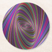 サイケデリックな色 ラウンドペーパーコースター (正面)