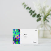 サイケデリックな花の名刺-テレホンカード コーリングカード (スタンド正面)