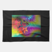 サイケデリックな花柄 キッチンタオル (横)