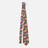 サイケデリックな英国アルファベットのサテンの先生のタイ ネクタイ (裏面)