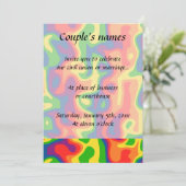 サイケデリックな虹のウェディング 招待状 (スタンド正面)