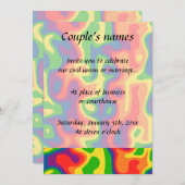 サイケデリックな虹のウェディング 招待状 (正面/裏面)