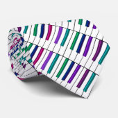 サイケデリックな虹のピアノ覆い音楽タイ ネクタイ (ロール)