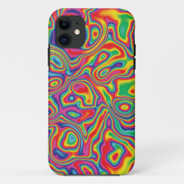 サイケデリックな虹の油パターン iPhone 11 ケース