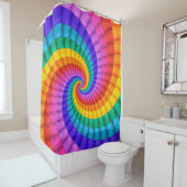 サイケデリックな虹の螺線形のシャワー・カーテン シャワーカーテン (インサイチュ)